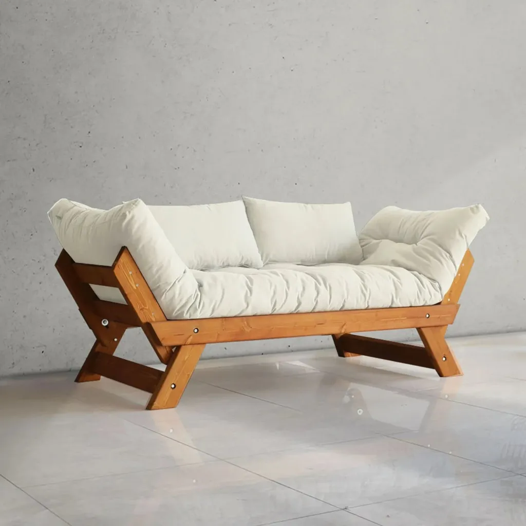 Divan kopshti dy-vendësh, Skye Decor, ngjyrë teak dhe e bardhë, CPT8130-210 - 1