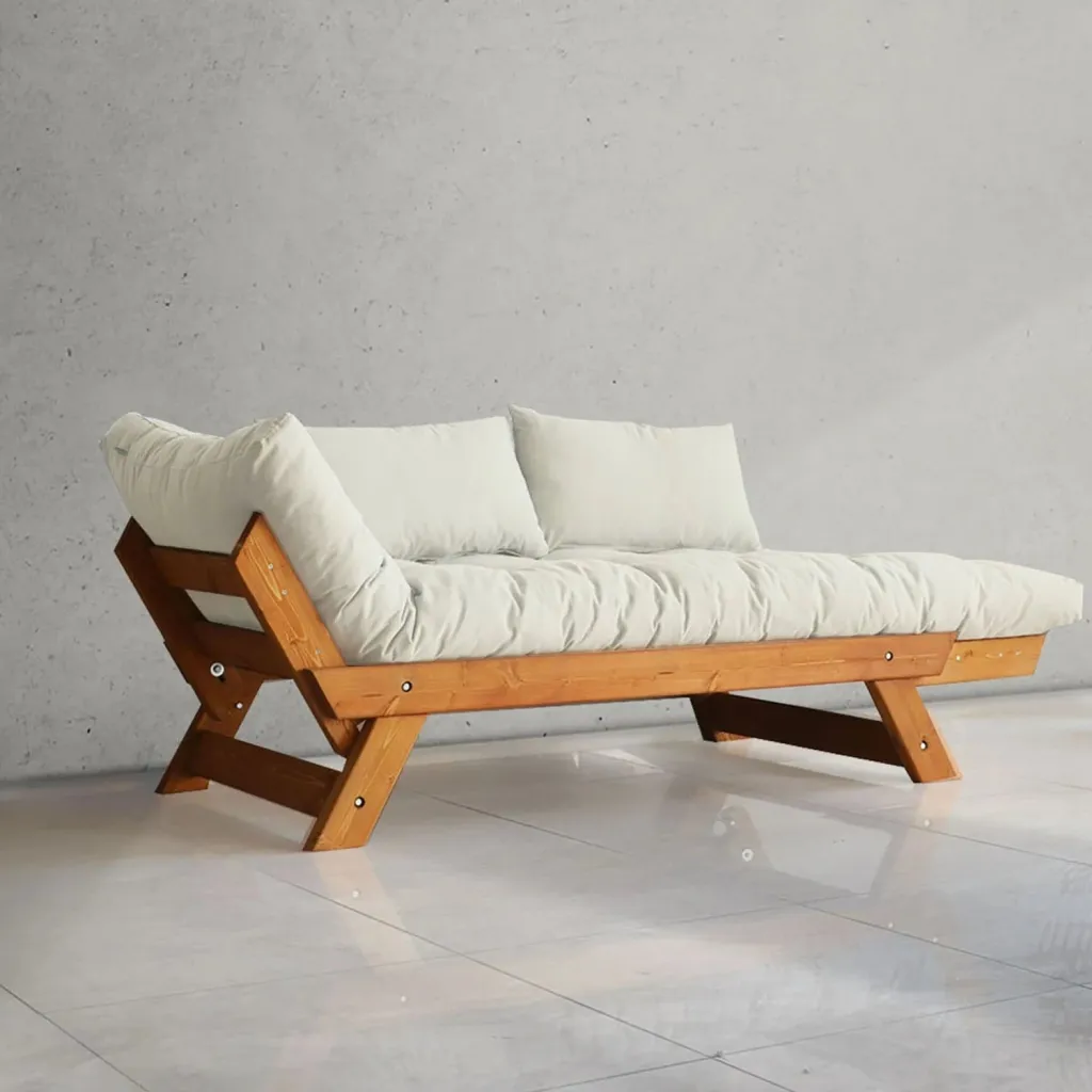 Divan kopshti dy-vendësh, Skye Decor, ngjyrë teak dhe e bardhë, CPT8130-210 - 2