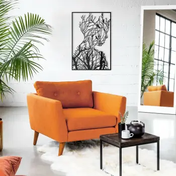 Aksesor dekorativ metalik për mur, Wallity, The Beauty Tree, ngjyrë e zezë, 48x70cm