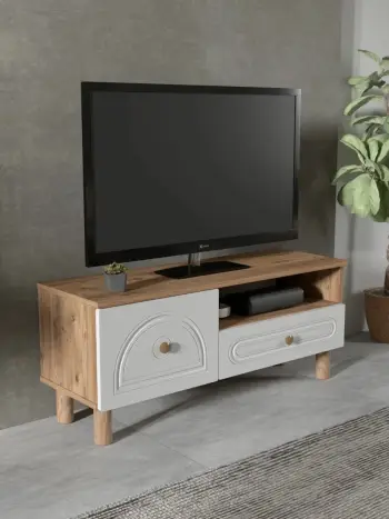 Komodë TV Skye Decor, Mavora 105, ngjyrë Atlantic Pine dhe e bardhë