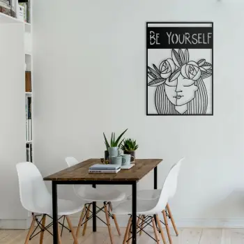 Aksesor dekorativ metalik për mur, Be Yourself, Wallity, ngjyrë e zezë, 50x70cm