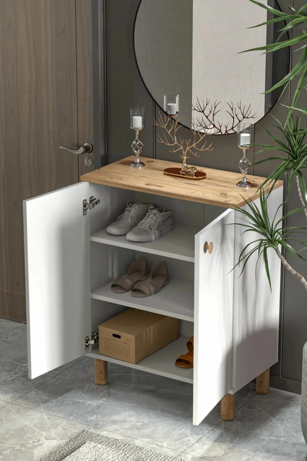 Dollap multifunksional Skye Decor, Toriva A, ngjyrë Atlantic Pine dhe e bardhë - 3