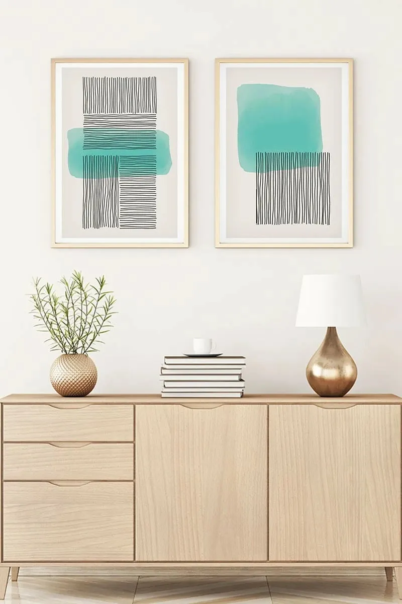 Pikturë dekorative me kornizë MDF (2 copë), Wallity, Huhu140, 70x50cm - 1