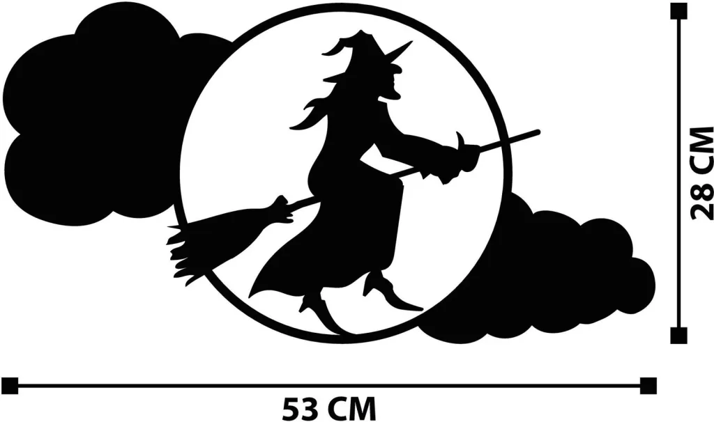 Aksesor dekorativ metalik për mur, Halloween, Wallity, 53x28cm - 6