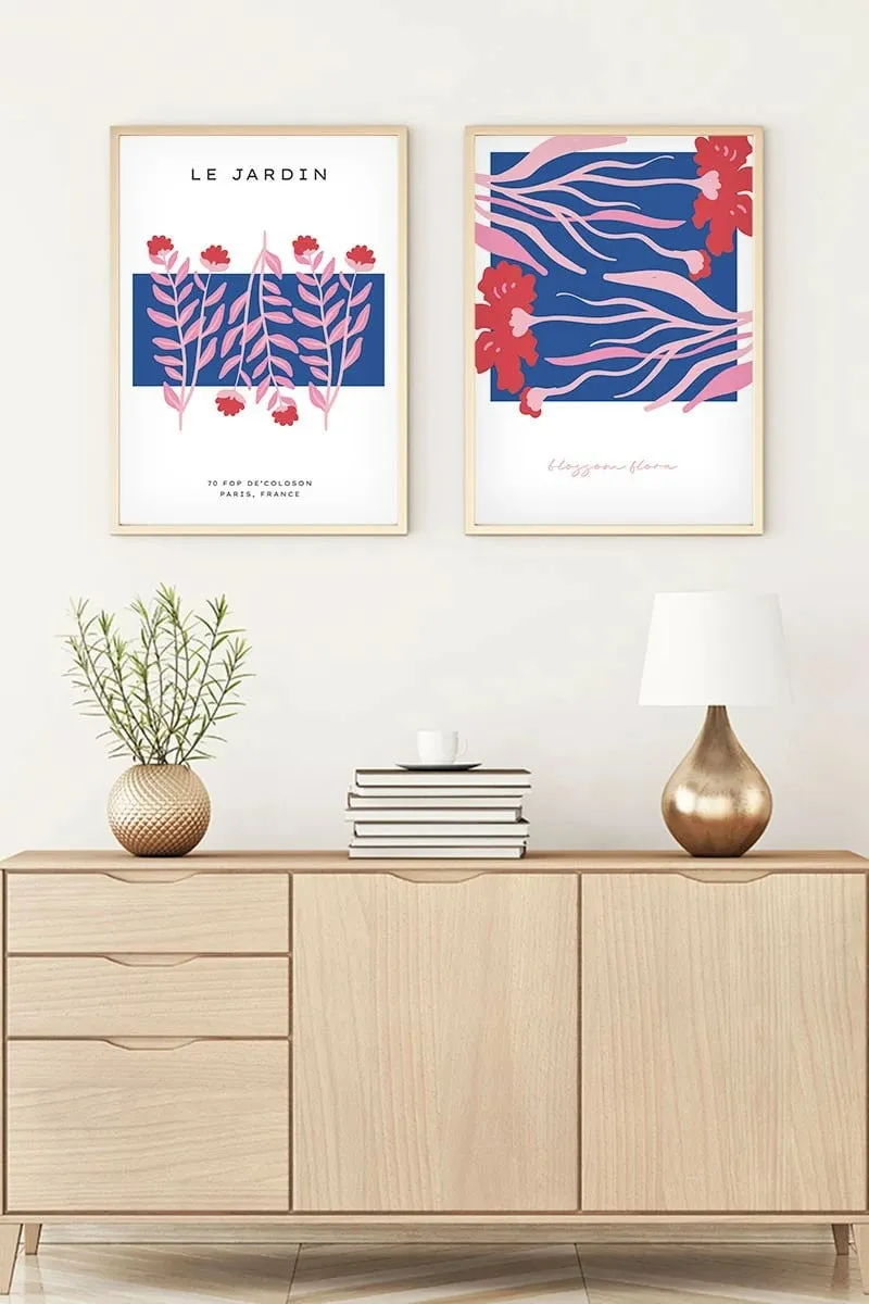 Pikturë dekorative me kornizë, 2 copë, MDF, Wallity, Huhu170, 70x50cm - 1