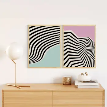 Pikturë dekorative me kornizë MDF (2 copë), Wallity, Huhu243, 50x70 cm