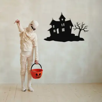 Aksesor dekorativ metalik për mur, Halloween, Wallity, 70x47cm