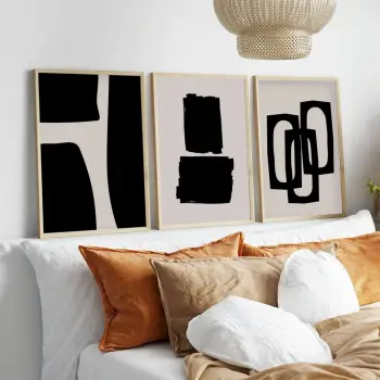 Pikturë dekorative me kornizë, MDF, set prej 3 copash, Wallity, Huhu236, 50x70cm