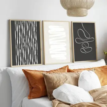 Pikturë dekorative me kornizë, MDF, set prej 3 copash, Wallity, Huhu235, 50x70cm