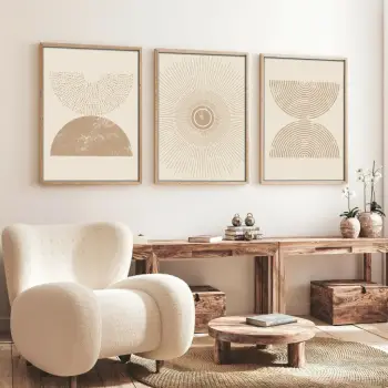Pikturë dekorative me kornizë MDF (3 copë), Wallity, Huhu258, 50x70cm