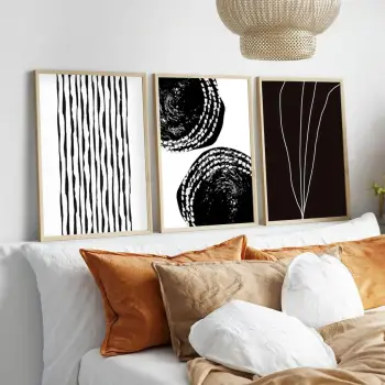 Set pikturash dekorative me kornizë, MDF, 3 copë, Wallity, Huhu240, 50x70cm