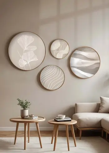 Set pikturash dekorative të kornizuara MDF, 4 copë, Wallity, Huhu295