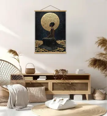 Pikturë dekorative me kornizë Wallity, MRG75, ngjyrë ari, e zezë, argjendi, 50x70cm