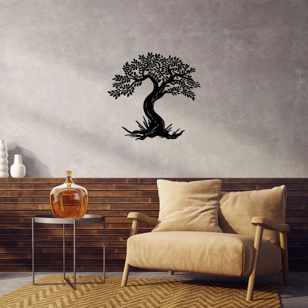 Aksesor dekorativ metalik për mur, Monumental Tree 12, Wallity - 3