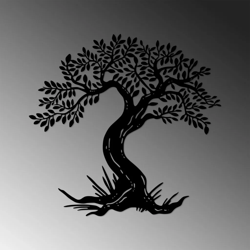 Aksesor dekorativ metalik për mur, Monumental Tree 12, Wallity - 4