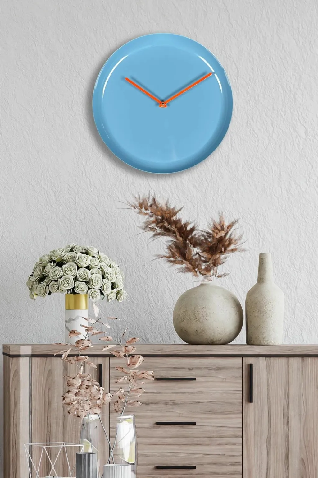 Orë muri dekorative metalike Wallity, blu, 30cm - 2