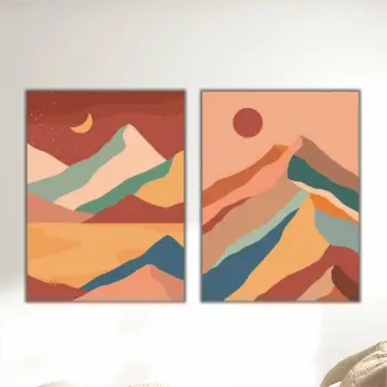 Pikturë dekorative MDF (2 copë), Wallity, shumëngjyrëshe, 40x60 cm
