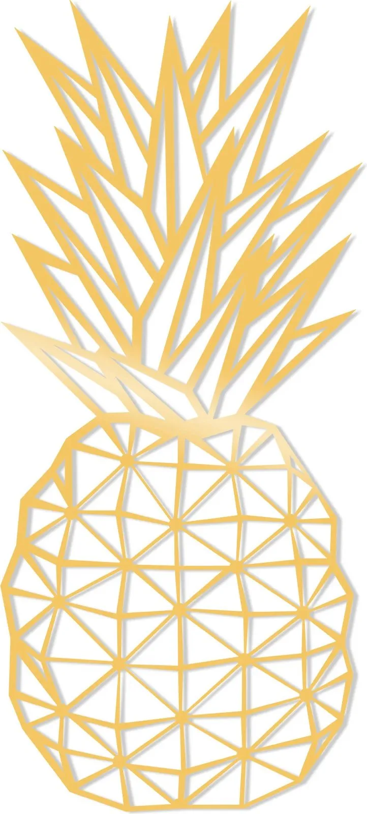 Dekor metalik për mur, ananas, ngjyrë ari, Wallity, 22x36cm - 2