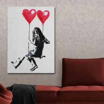 Pikturë dekorative në kanavacë, Banksy, shumëngjyrëshe, Wallity KNV4544_70100, 70x100cm