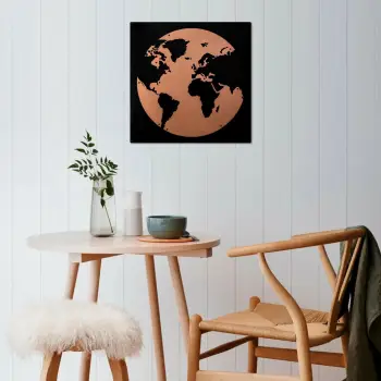 Aksesor dekorativ metalik për mur, Wallity My World 2, ngjyrë bakri