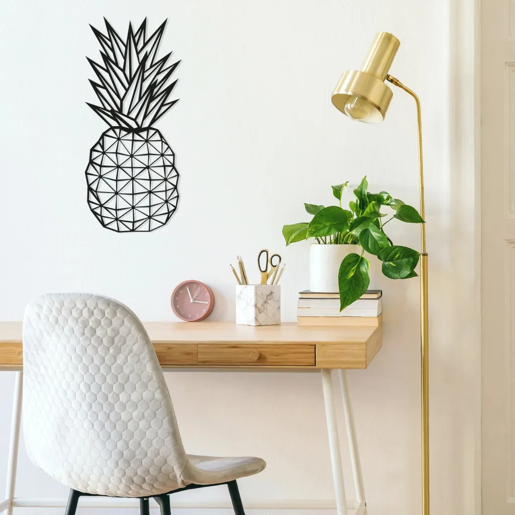 Aksesor dekorativ metalik për mur, ananas, Wallity - 1