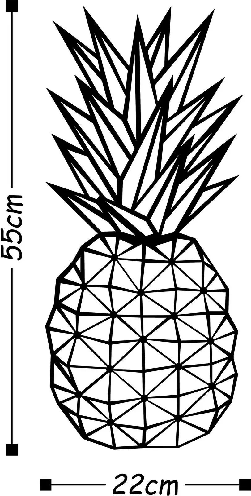 Aksesor dekorativ metalik për mur, ananas, Wallity - 3