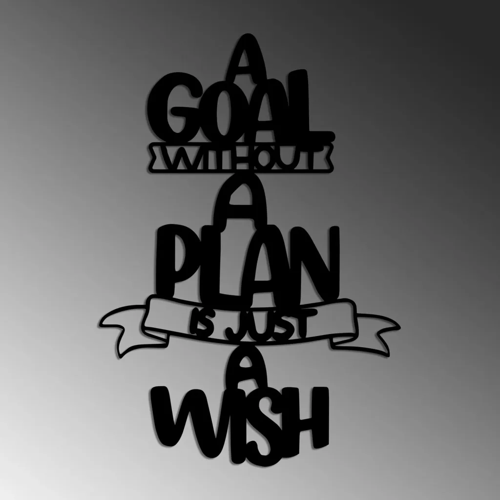 Aksesor dekorativ metalik për mur, Wallity, Plan is Just - 4