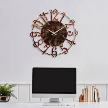 Orë muri dekorative prej metali, Wallity, shumëngjyrëshe, 48cm