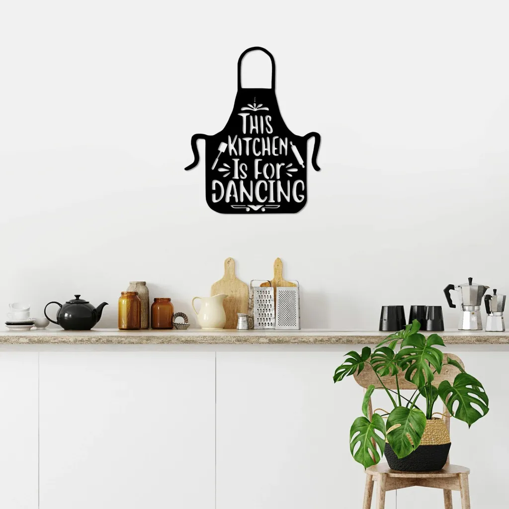 Aksesor dekorativ metalik për mur, Wallity, This Kitchen Is For Dancing, 57x70cm - 3