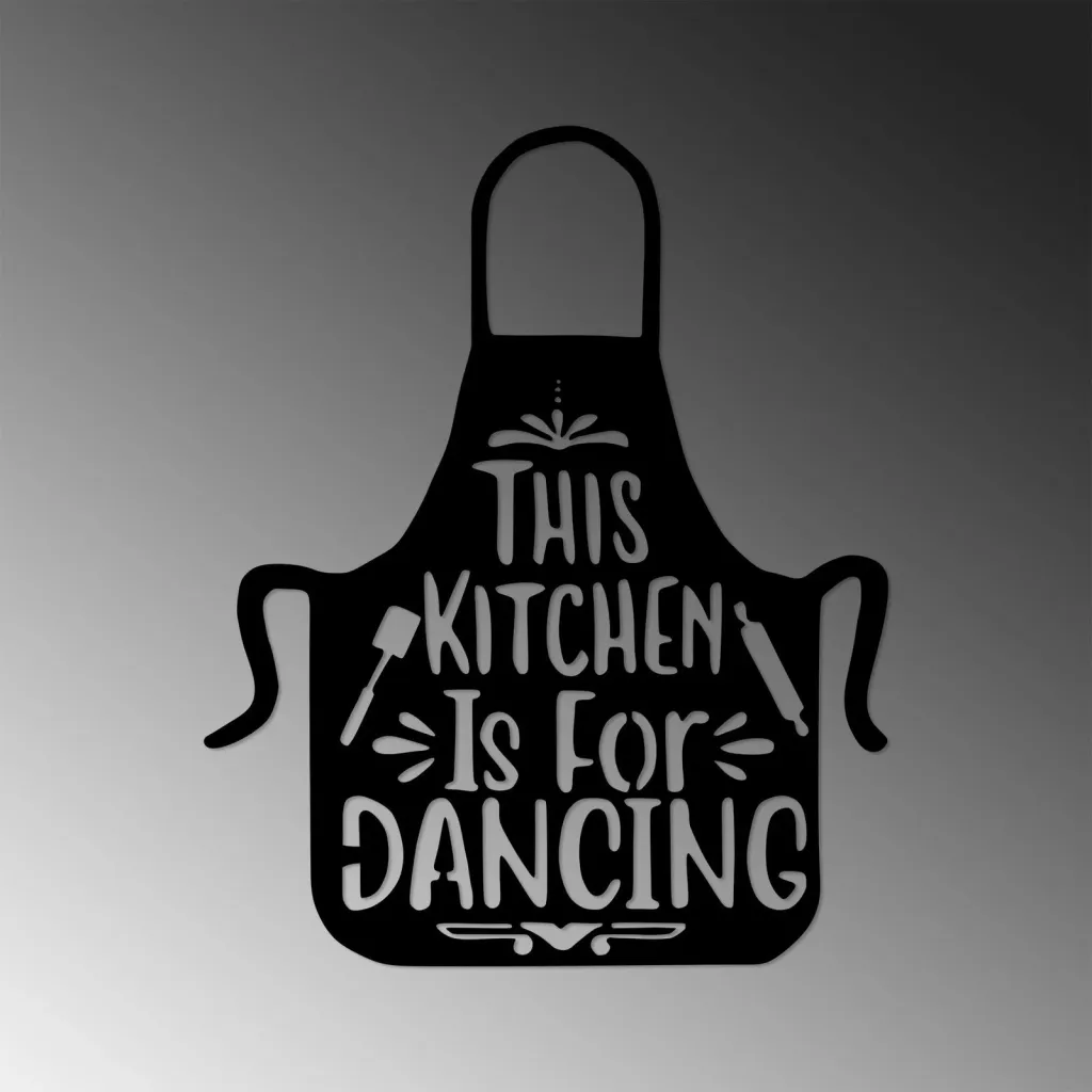 Aksesor dekorativ metalik për mur, Wallity, This Kitchen Is For Dancing, 57x70cm - 4
