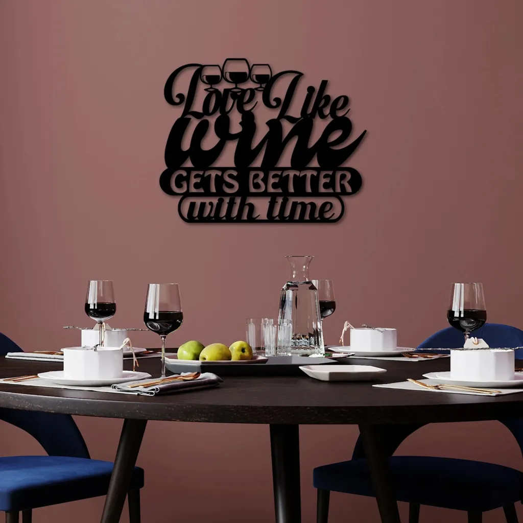 Aksesor dekorativ metalik për mur, Wallity, Wine Better - 2