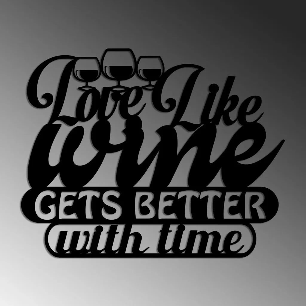 Aksesor dekorativ metalik për mur, Wallity, Wine Better - 4