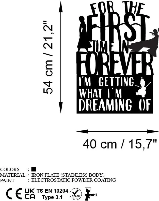 Aksesor dekorativ metalik për mur, Wallity, First Time Forever - 6