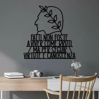 Aksesor dekorativ metalik për mur, Wallity, Fatti Non Foste 1, ngjyrë e zezë, 55x56cm