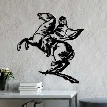 Aksesor dekorativ metalik për mur, Wallity, Banksy 10, ngjyrë e zezë