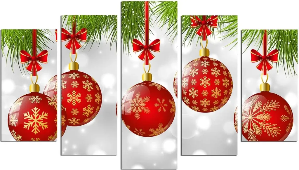 Pikturë dekorative MDF, 5 pjesë, Wallity, 5PMDFNOEL-8, shumëngjyrëshe - 2