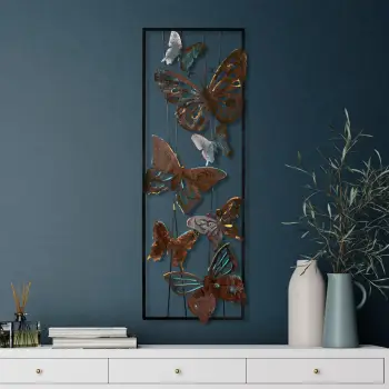 Aksesor metalik dekorativ për mur, flutura, Wallity, Kelebek 3