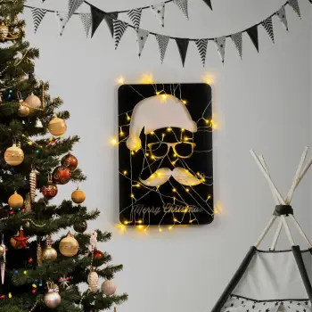 Aksesor dekorativ metalik për mur, Wallity, XMASBLACK - 006, ngjyrë e zezë, 39x59cm