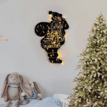 Aksesor dekorativ metalik për mur, Wallity, XMASBLACK - 009