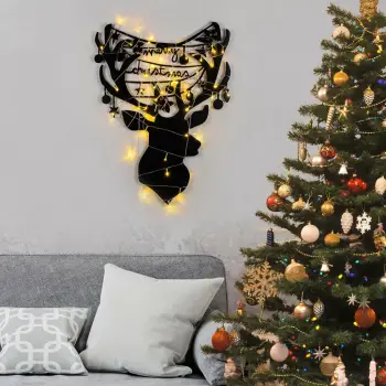 Aksesor dekorativ metalik për mur, Wallity, XMASBLACK - 026