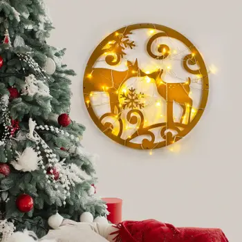 Aksesor dekorativ metalik për mur, Wallity, ngjyrë ari, XMASGOLD - 029, 60x60cm