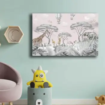 Pikturë dekorative në kanavacë Wallity, 4570COC-014, gri dhe e bardhë, 45x70cm