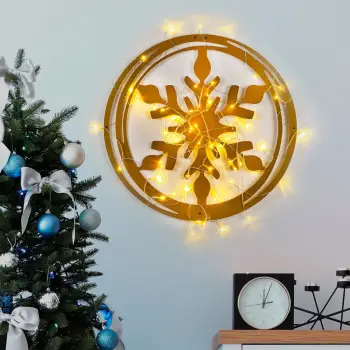 Aksesor dekorativ metalik për mur, Wallity, ngjyrë ari, XMASGOLD - 020