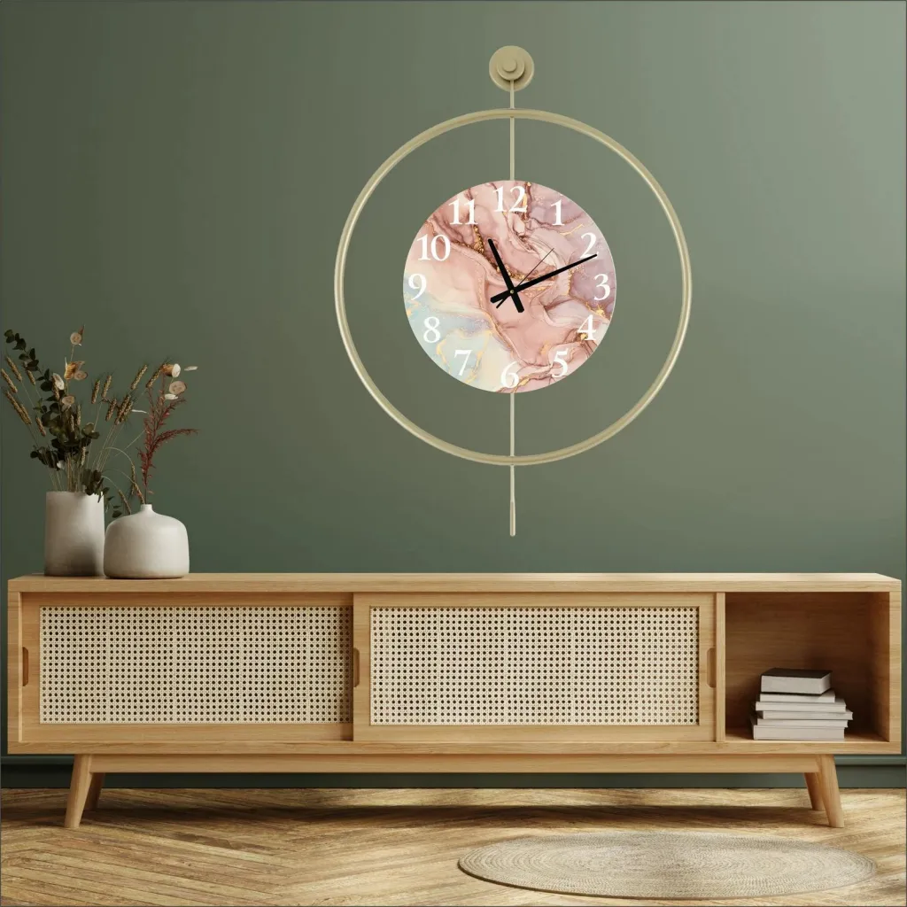 Orë muri dekorative metalike Wallity, Mclock-00116, ngjyrë ari - 2