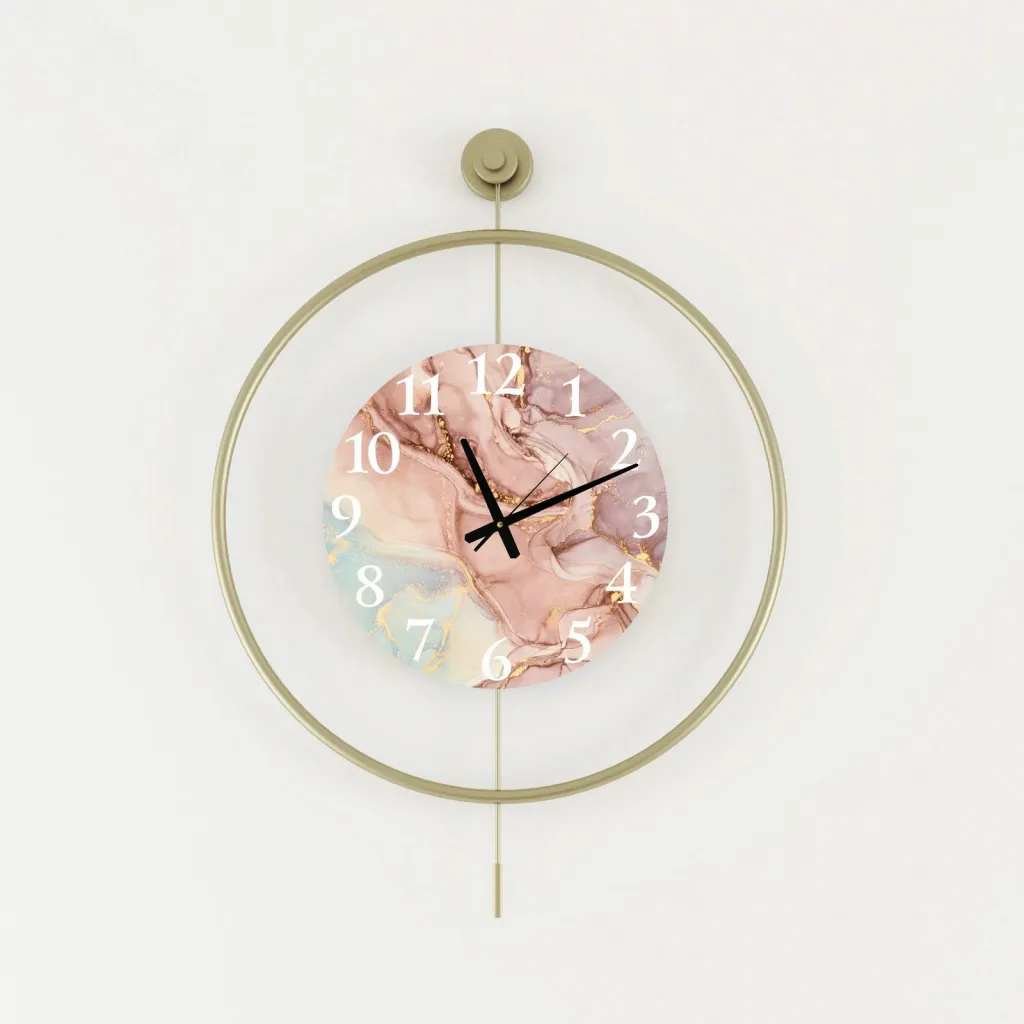 Orë muri dekorative metalike Wallity, Mclock-00116, ngjyrë ari - 3