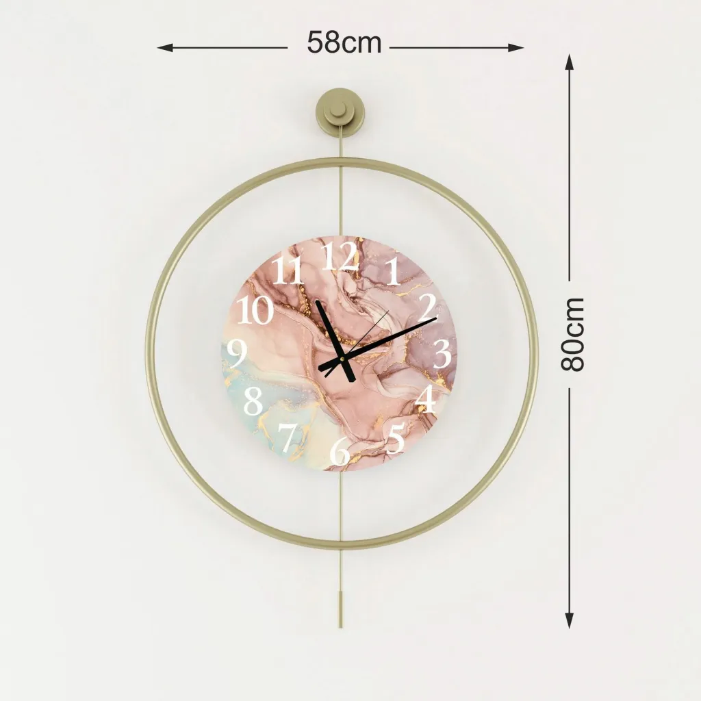 Orë muri dekorative metalike Wallity, Mclock-00116, ngjyrë ari - 4