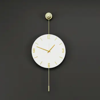 Orë muri dekorative metalike Wallity, Mclock-00115, ngjyrë ari, 37x80x7cm