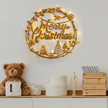Aksesor dekorativ metalik për mur, Wallity, XMASGOLD - 021