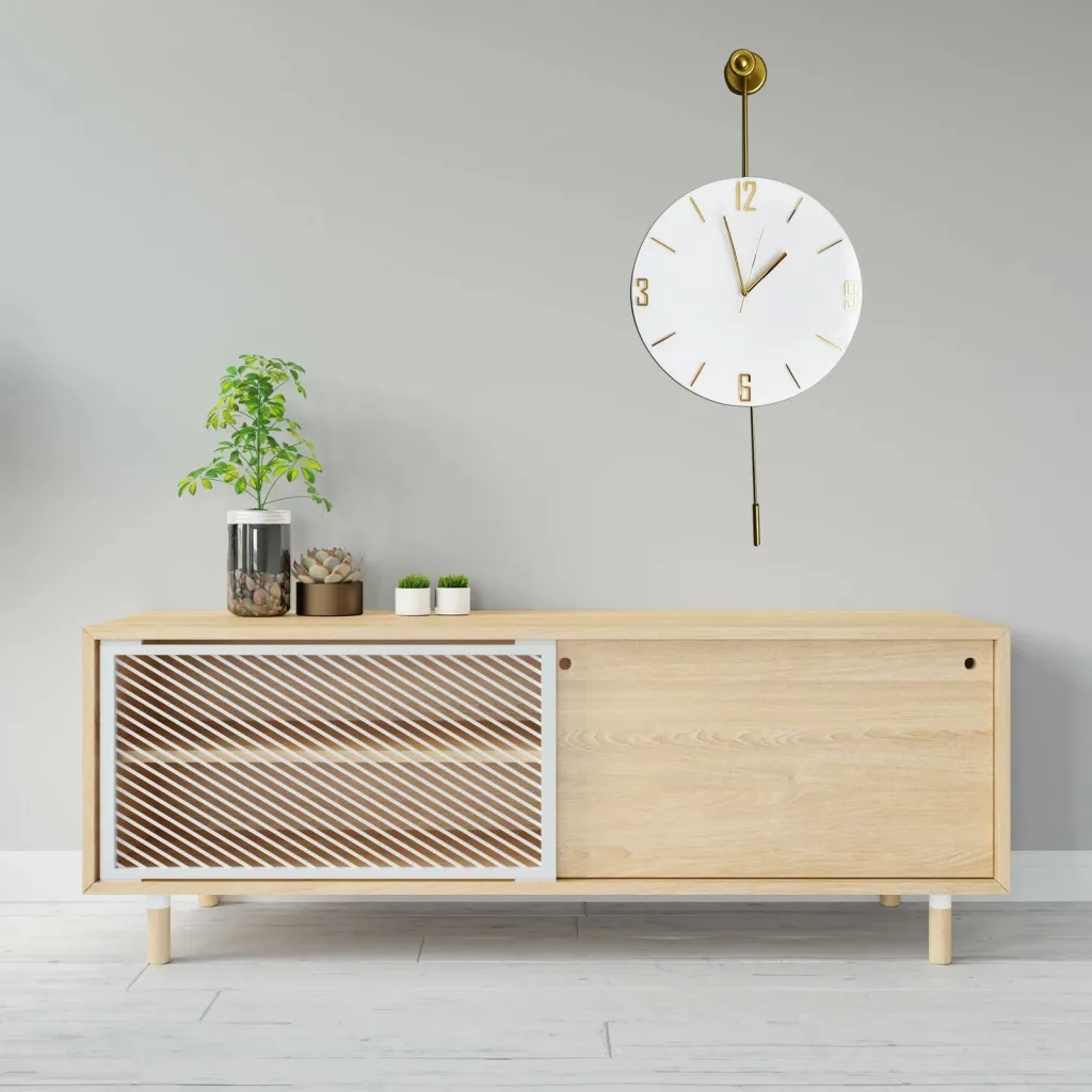 Orë muri dekorative prej metali, ngjyrë ari, Wallity Mclock-00109 - 1