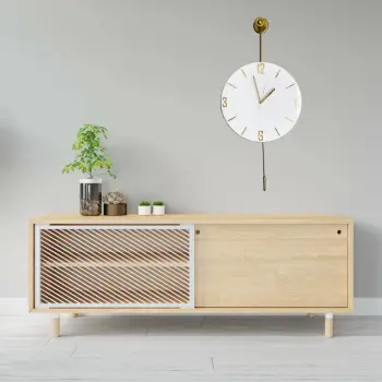 Orë muri dekorative prej metali, ngjyrë ari, Wallity Mclock-00109